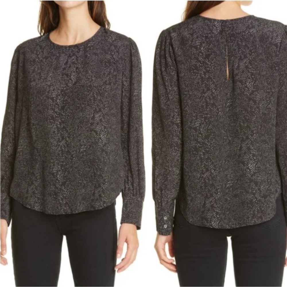 Rails Roslyn Slate Python Women’s Long Sleeve Blouse